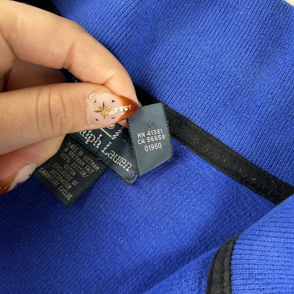 Polo Ralph Lauren Sweatshirt Mens 3XLT Blue 1/4 Zip Mock Neck Big Pony Ski Patch